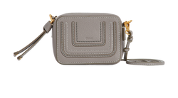 Mini Flat Pouch, Leather, Grey, D0L41L, DB, 4*